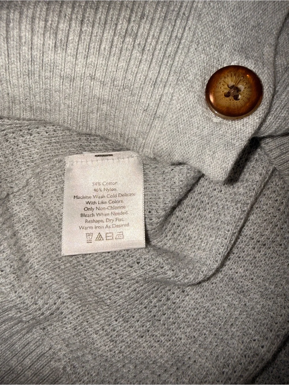 Eddie Bauer Heather Light Gray Button-Up Knit Cardigan